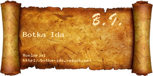 Botka Ida névjegykártya
